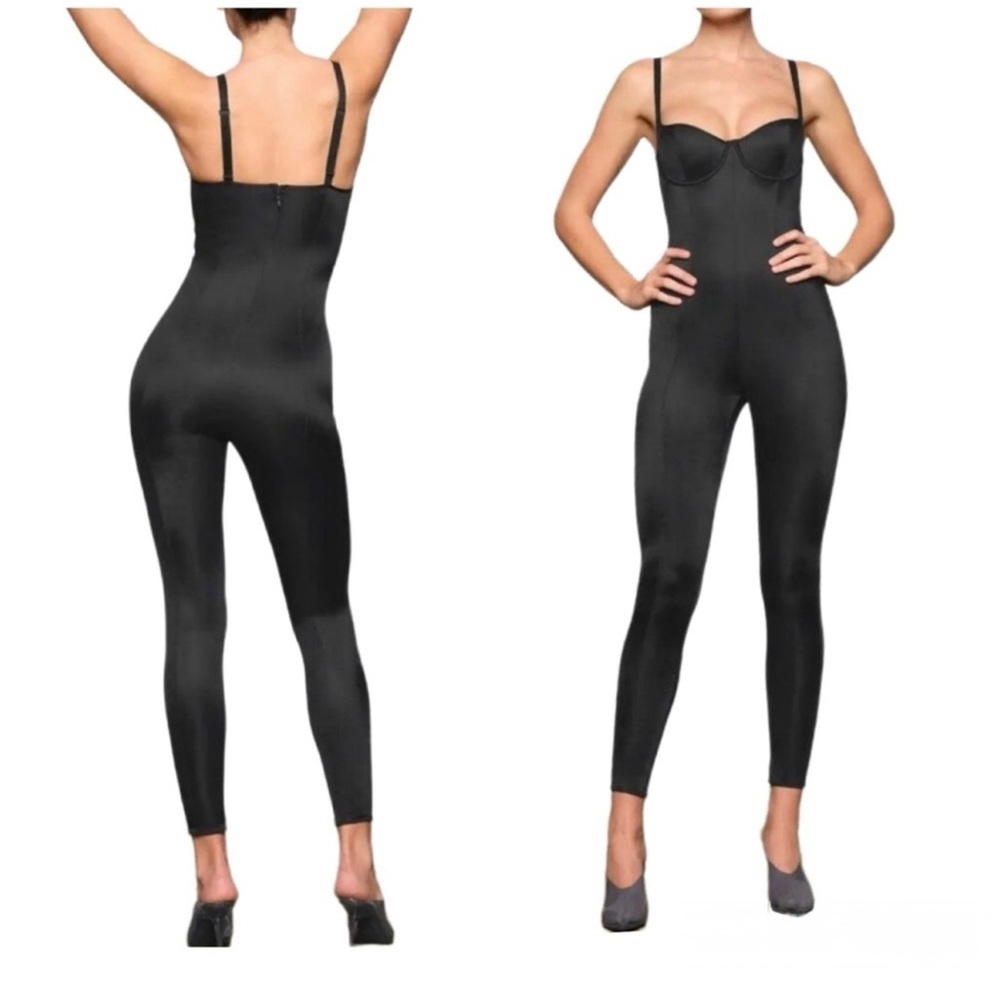 SKIMS /  Glissenette Catsuit  Black ONYX jumpsuit bodysuit 2X - Picture 2 of 4